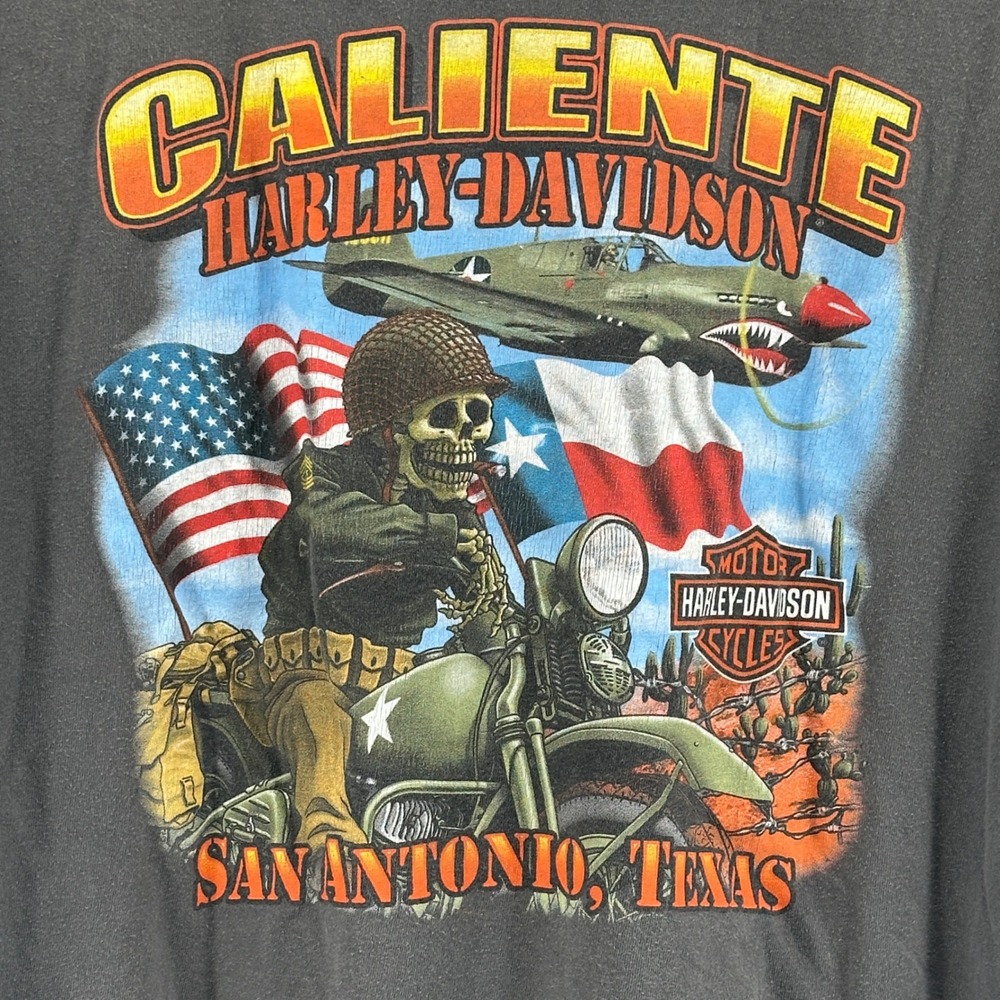 Harley-Davidson‎ T-Shirt Mens XXL Gray Graphic Caliente San Antonio Texas 2018